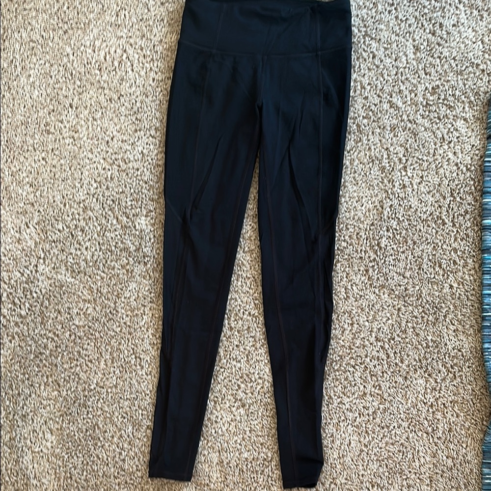 Athleta Black Leggings with mesh side detail